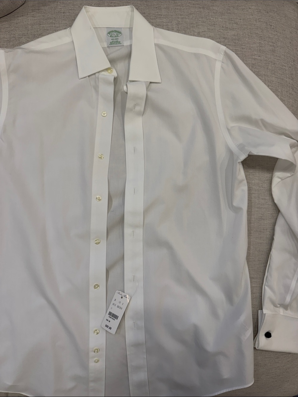 Brooks Brothers White Men's Spread Collar Dress Shirt